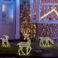 thumbnail image 5 of 3 Pcs 2D Christmas Reindeer Family Yard Light Decorations Pre-Lit Warm White Lights with Metal Stakes Christmas Eve Night Décor, 5 of 5