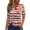 Beige, variant on Women's 250th Anniversary USA Shirt V-Neck Button Patriotic Star Print Short Sleeve T-Shirts Independence Day Top
