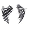 thumbnail image 1 of KAIYANG Pendientes de alas de ángel y demonio vintage de plata, pendientes exagerados para disfraz, 1 par, 1 of 5