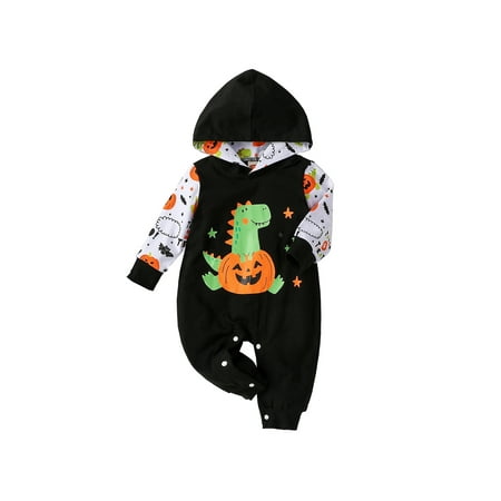 

Amuver Baby Halloween Jumpsuit Cartoon Dinosaur Pumpkin Hooded Romper