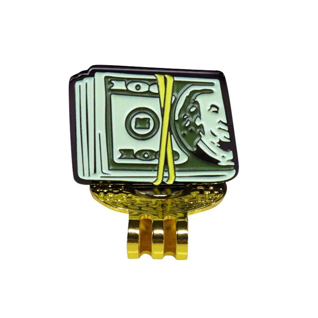 Golf Hat Clip Ball Hat Clip Marker Magnetic Removable Creative Patterns Golf Ball Position Mark Golfer Gift Golf Accessories Dollar Gold Clip