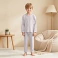 thumbnail image 6 of masbird Toddler Girls Boys Pajamas Cotton Kids 2 Piece Solid Color Pjs Sleepwear Clothes Sets Fall Winter 6-12 Months 12-24 Months 2t 3t 4t 5t 6t 7t 8t 9t Children(Grey,7-8 Y), 6 of 7