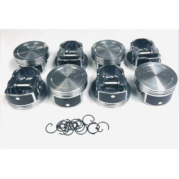 Silvolite Hypereutectic Dish Top Pistons compatible with 2003-08 GM 6.0L 6.0 LQ4 LYC L76 GMC Chevrolet Trucks VIN Code"U" (4.00" STD Bore Diameter