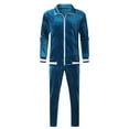 thumbnail image 4 of Men's Velour Tracksuit 2 Pieces,Velour Tracksuit Mens,Full Zip Up Jacket Sweatpants Fitness Sportswear Sweatsuit Jogger Sets, 4 of 9