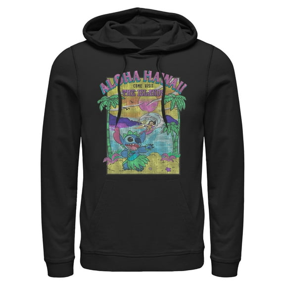 Mens Lilo & Stitch Aloha Hawaii Come Visit the Islands Lightweight Hoodie