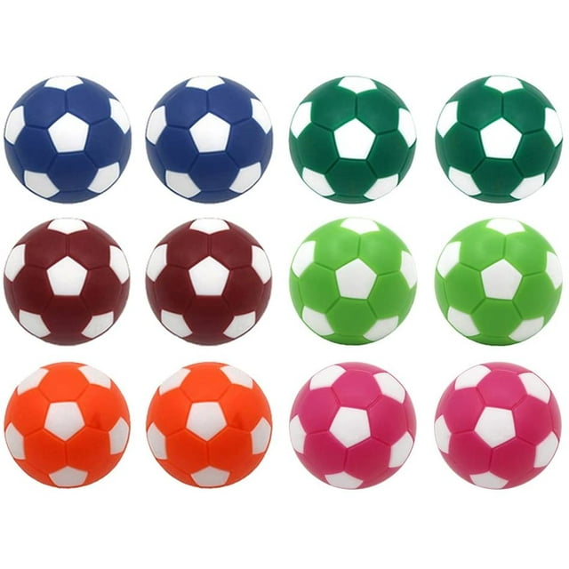 Ballons de Remplacement pour Football de Table Mini Multicolore 36mm Officiel 12 Pack