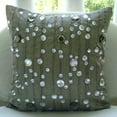 thumbnail image 4 of Sham Pillow Cover, Gray Euro Size Pillowcases 26x26 inch (65x65 cm), Silk Euro Sham Covers, Abstract, Crystals, Modern European Pillow Shams - Diamond Strings, 4 of 4