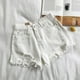 thumbnail image 5 of Wartleves Pantalones cortos de mezclilla rasgados sexys de verano para mujer, cintura alta, irregulares, elásticos y ajustados, 5 of 7