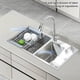 thumbnail image 2 of Fregadero de cocina acero inoxidable,Fregadero De Cocina de Doble Tazón, 80 * 45 * 21cm Fregadero De Barra con Grifo y Escurridor de Platos,con Dispensador de jabón, para Baño, Cocina, Bar, 2 of 8