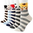 thumbnail image 2 of SMihono Chaussettes de Compression pour Femmes Impression Animale Adorable 5 Paires de Chaussettes Décontractées pour Chat et Chien, 2 of 7