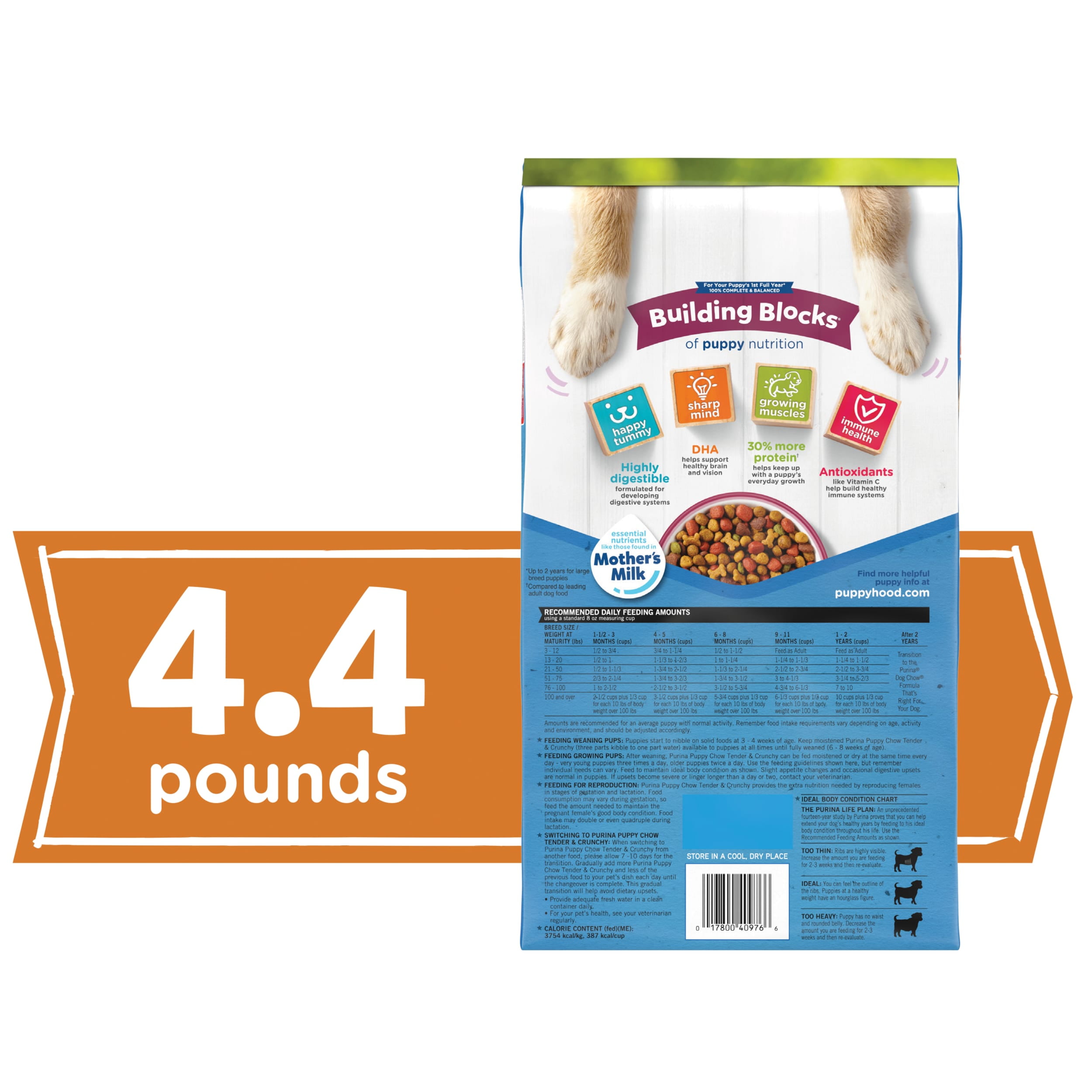 Purina Puppy Chow Tender and Crunchy Real Beef Dry Puppy Food, 4.4 lb Bag