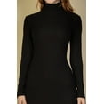 thumbnail image 4 of Ribbed Bodycon Midi Dress with Long Sleeves and Mock Neck, 4 of 7