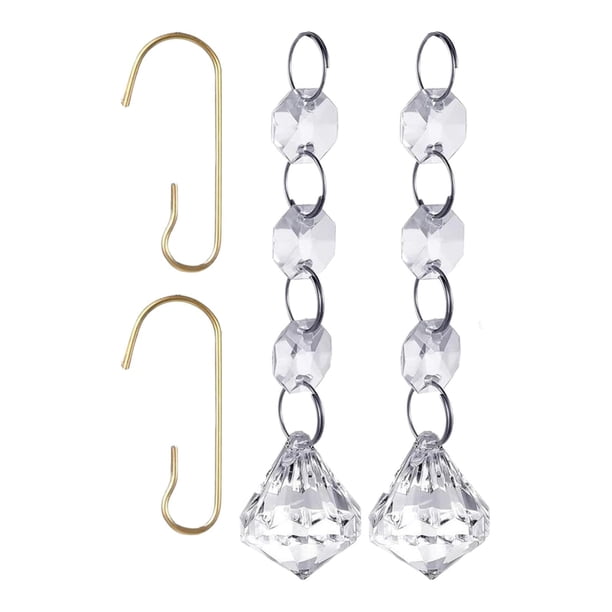 36 piezas de cristales colgantes para Navidad, Año Nuevo, coronas colgantes, festivales, centros de mesa transparentes Estilo A