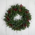 thumbnail image 2 of Northlight 30'' Red Berries and Pine Cones Christmas Wreath, Unlit, 2 of 6