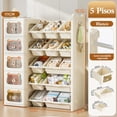 thumbnail image 2 of Estantería para Guardar Juguetes, Armario infantil de 5 Niveles, con 5 Cajones y 12 Cajas de Almacenamiento, 99*39*114cm (Beige), 2 of 9