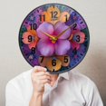 thumbnail image 6 of Yayeee Wall Clock Battery Operated 11.9" Silent Quartz Non-Ticking for Living Room Decor, Large Purple Flowers, 6 of 8