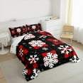 thumbnail image 3 of Feelyou Snowflake 01 for Teens, Black Red Plaid Twin Comforter Sets, Merry Christmas Reversible Bedding Set, Breathable Home Decor,2-Piece, 3 of 8