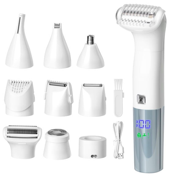 Depiladora para mujer 6 en 1, afeitadora corporal indolora, depilación Facial para cara, axilas, brazos, piernas con pantalla recargable