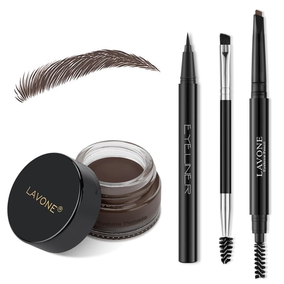 Kit de lápices para maquillaje y estampado de cejas LAVONE Dark Coffee Pomade