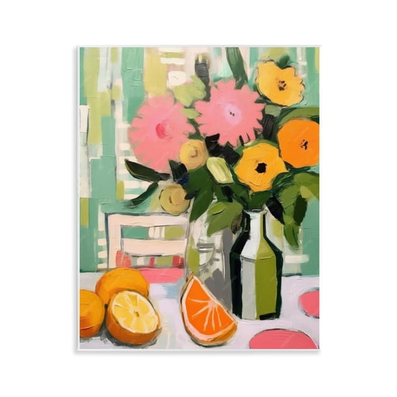 Stupell Industries Citrus Slices & Bouquet Food & Beverage Painting Unframed Art Print Wall Art, 11 x 14