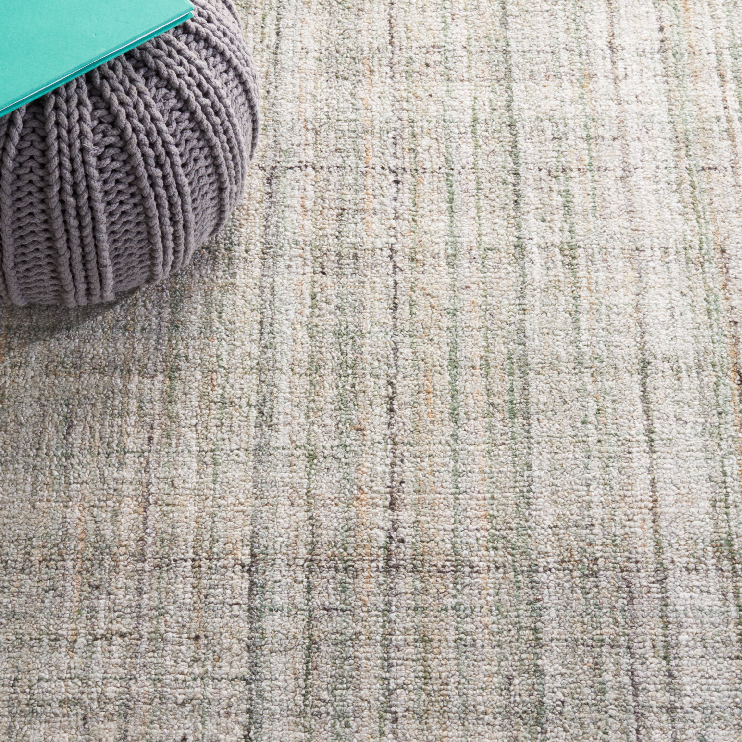 SAFAVIEH Abstract Jerrald Striped Runner Rug, Green/Sage, 2'3" x 12'