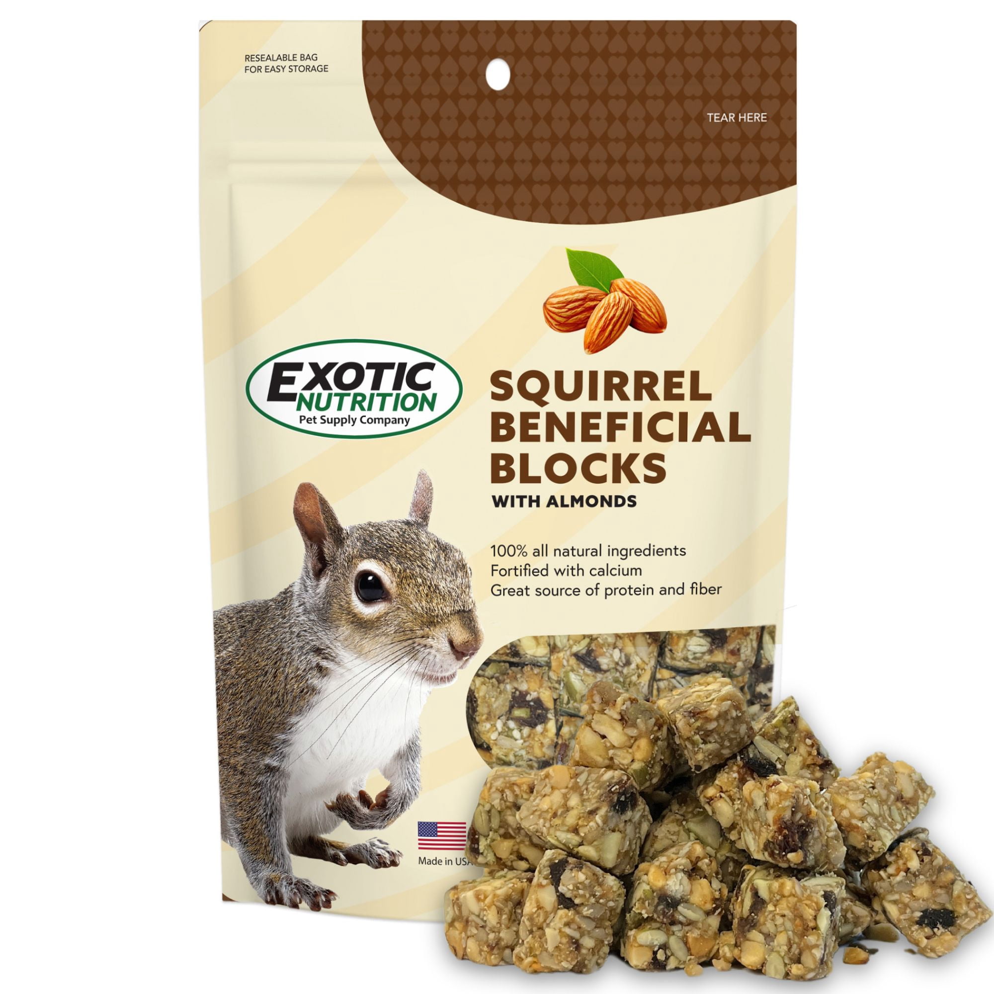 Squirrel Beneficial Blocks - Healthy & Unique Supplemental Food with Nuts & Seeds for Squirrels