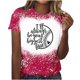 thumbnail image 1 of Camisas de Mujer Casual Impreso Cuello Redondo Manga Corta Superior, Blusa de Moda para Uso Diario Y de Fiesta, 1 of 4
