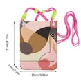 thumbnail image 5 of Lightweight Crossbody Cell Phone Purse Bag with Arm Band, Wallet & Key Pouch for Walking, Travel and Hiking, Organic Geometric Abstract Art, Fuchusia, 5 of 7
