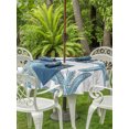thumbnail image 3 of Outdoor Table Cloth with Umbrella Hole and Zipper, Coastal Starfish Waterproof Round Tablecloth 54 Inch, 0cean Nautical Coral Seagrass Nature Washable Table Cover for Outside Party Patio Picnic, 3 of 8