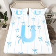 thumbnail image 2 of Castle Fairy Personalized Initial Letter U 4Pcs Bed Sheets for Children Women Men,Bow Tie Stripes King Sheets,Monogrammed Alphabet Super Cozy Sheet Set,Breathable Home Decor, 2 of 7