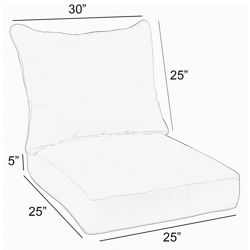 Grey and Cream Indoor/Outdoor Deep Seating Pillow and Cushion Set, Corded