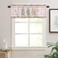 thumbnail image 2 of Rdsfhsp Easter Bunny Gnome Window Valance Kitchen Valances Curtain Buffalo Plaid Rod Pocket Short Curtains Panels Window Treatment Drapes for Living Room Bedroom Decor, 2 of 5