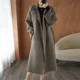 thumbnail image 2 of Abrigo de invierno 2024 nuevo para mujer, diseño largo, 100 % lana de doble cara, elegante, hecho a mano, ropa para mujer, 2 of 5