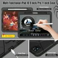 thumbnail image 4 of Allytech for Case for iPad Pro 11 inch (2nd, 3rd & 4th Gen) 2020/2021/2022, iPad Air 5th/4th Gen 10.9" Case with Pencil Holder, Heavy Duty Anti-Drop Children Friendly Stand Case, Black, 4 of 10