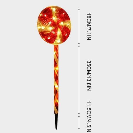 

4 Pack Christmas Solar Lights Outdoor 80LED Lollipop Peppermint Lights Candy Cane Christmas Decorations with Warm Light for Xmas Holiday Patio Yard