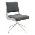 thumbnail image 4 of SAFAVIEH Couture Emmeline Leather Mid Back Swivel Office Chair, Slate Grey/Silver, 4 of 7