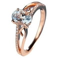 thumbnail image 3 of CILENON Exquisite Women Oval Ring Diamond Jewelry Bride Engagement Wedding Ring (Rose Gold,RG7), 3 of 5