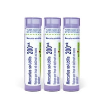 Boiron Mercurius Solubilis 200CK, Homeopathic Medicine for Sore Throat With Bad Breath And Excess Salivation, 3 Count (3 x 80 Pellets)