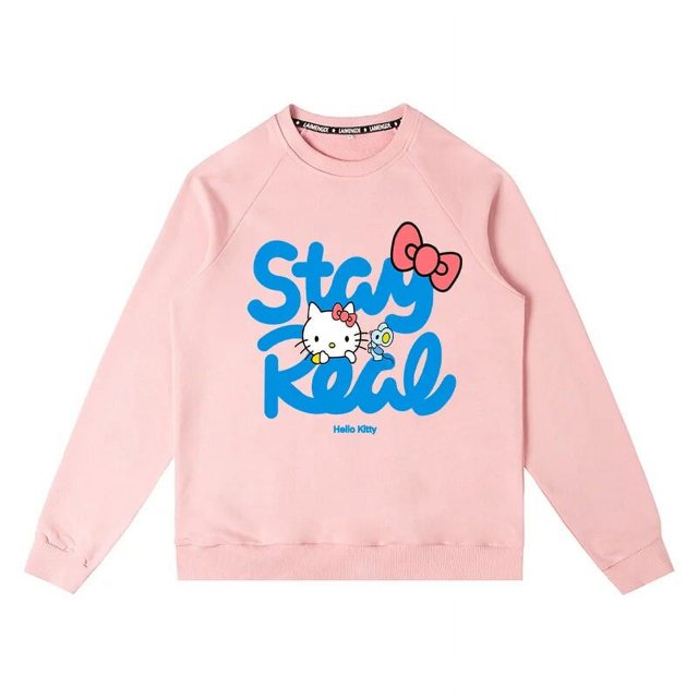 Hello Kitty Kitty Chandail à Capuchon Ras du Cou Joint Femme Automne Hello Manteau Chat Deux Yuans Ample Vêtements Imprimés HOEMLIN HOEMLIN