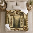 thumbnail image 5 of North American Wildlife Forest Cabin Lodge Scene Moose, Peaceful Mountain Lake Scene, Warm Flannel Blanket for Cabin and Lodge, Outdoor Lovers Camping Gift, Artistic Home Decor, 5 of 9