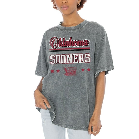 Women's Gameday Couture Gray Oklahoma Sooners Here To Play Oversized T-Shirt