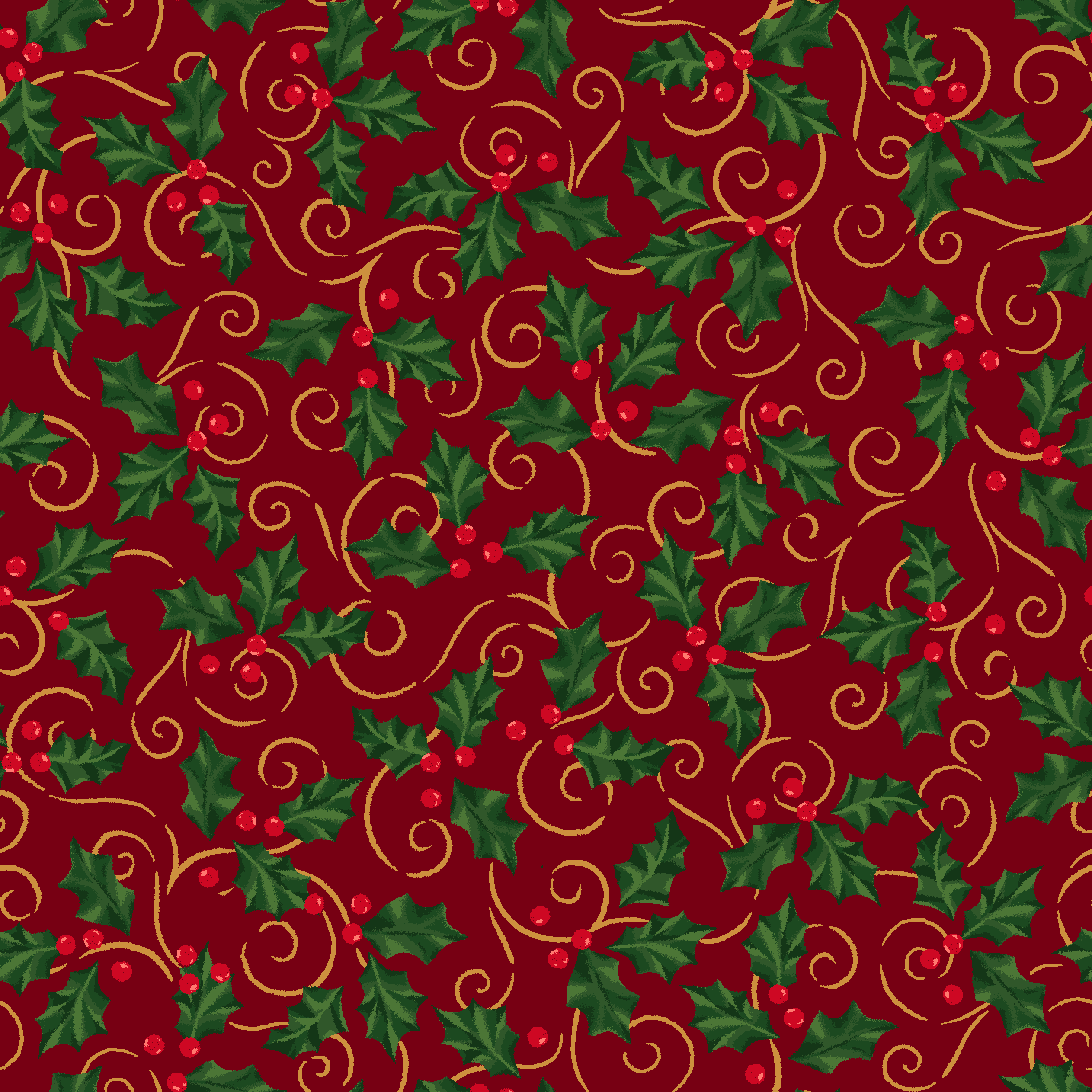 RTC Fabrics Cotton 44" Christmas Holiday Gold Scroll Metallic Fabric