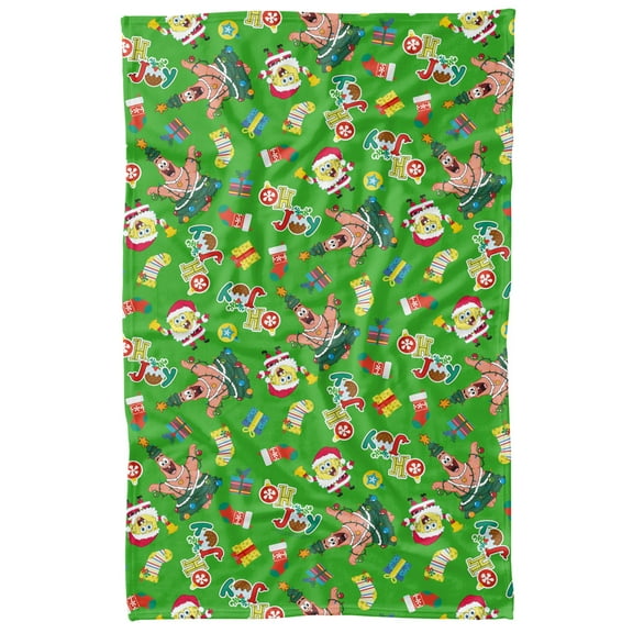 Spongebob Blanket, 36'x58' Christmas Pattern Fleece Blanket