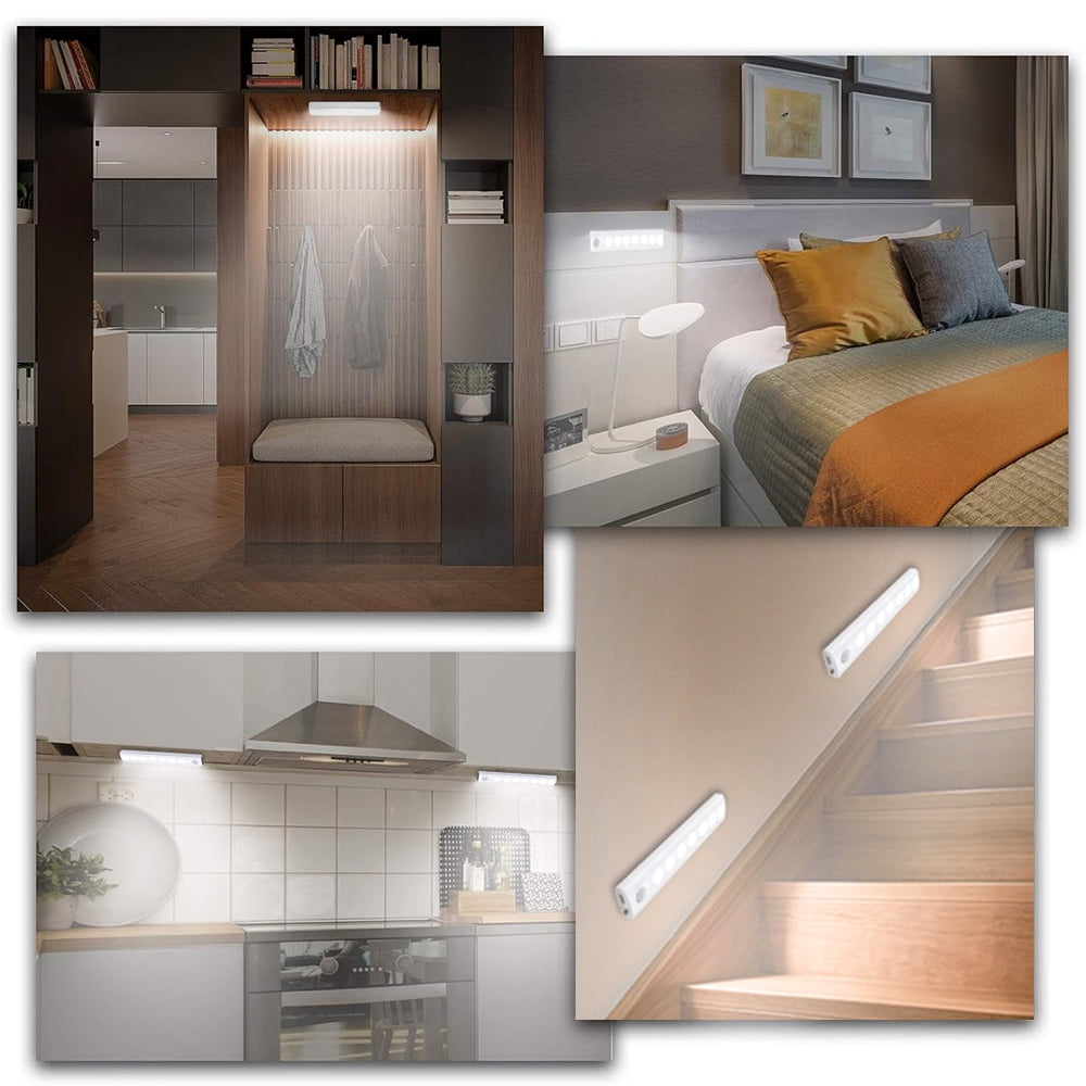 LED Closet Light with Charging Station, Wireless Rechargeable Motion Sensor Lights Indoor, Magnetic Under Cabinet Lighting for Kitchen Bookshelf Wardrobe Cupboard
