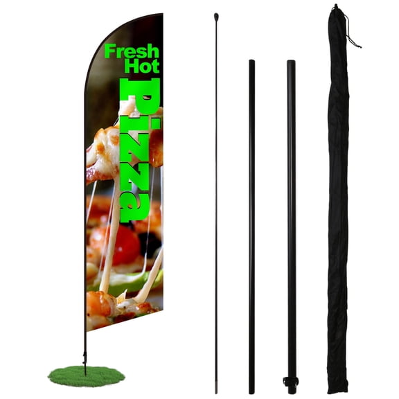Anley Feather Flagpole Set - Assembled Flutter Banner Pole Set with Carrying Bag - Fits 2 FT X 6.5 FT Feather Flags (Flag Not Included) - Flagpole ONLY