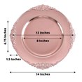 thumbnail image 3 of Efavormart 6 Pack - 13"  Rose Gold Round Baroque Charger Plates Leaf Embossed Rim  Perfect for Wedding Catering Decorations Centerpieces, Events Party, Tabletop Decor & Dinner Servers, 3 of 11