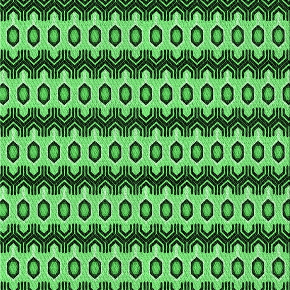 Ahgly Company Indoor Square Patterned Deep Emerald Green Area Rugs, 8' Square