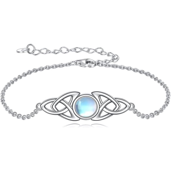 Turquoise Celtic Trinity Knot Bracelet for Women Gemstone Bracelet 925 Sterling Silver Jewelry for Girls