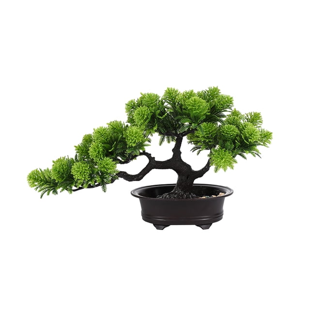 Advancent Árboles bonsái artificiales: plantas en macetas de plástico resistentes y duraderas de simulación completa tridimensional Decoración XB54-C019