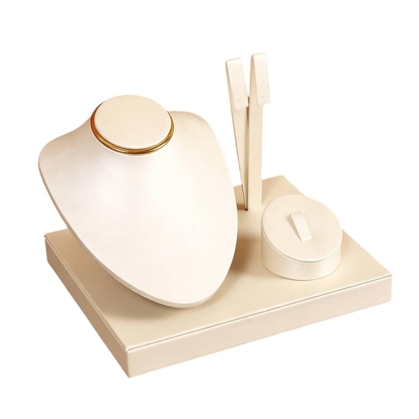 Soporte para maniquí de exhibición de joyería, vitrina para maniquí de pendientes y anillos. Blanco